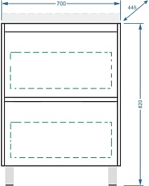 Stella Polare Тумба под раковину Борнео 70 Люкс графит матовый – фотография-9